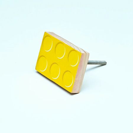 Handmade Pine Wood LEGO-Inspired Knob for Kids Furniture